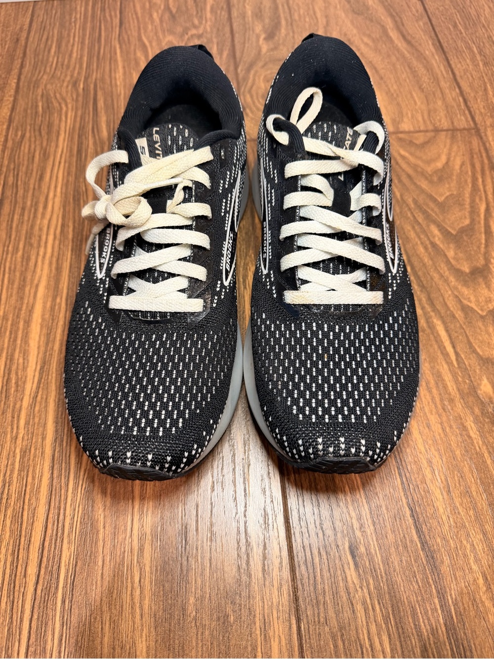 Brooks Black and White Knit Running Shoes